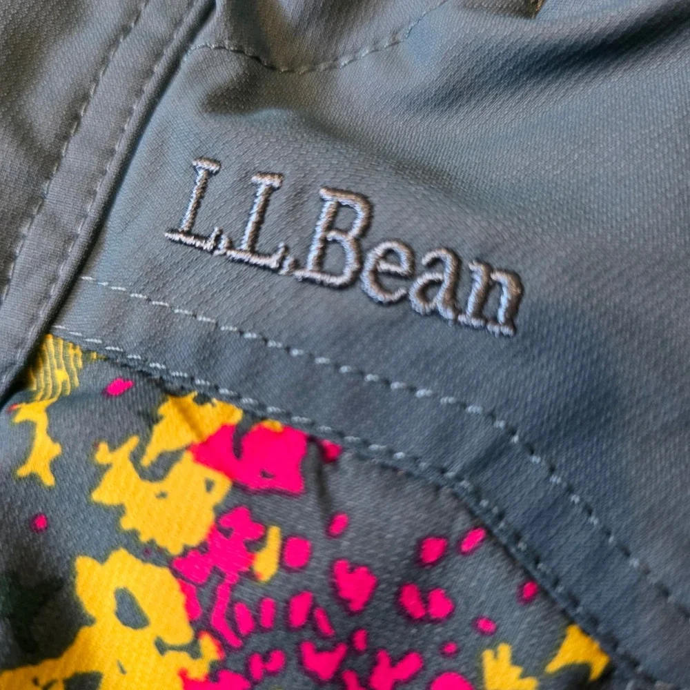 LL Bean Kids Cold Buster Snow Suit 12-18M Teal Floral Insulated One Piece Hooded